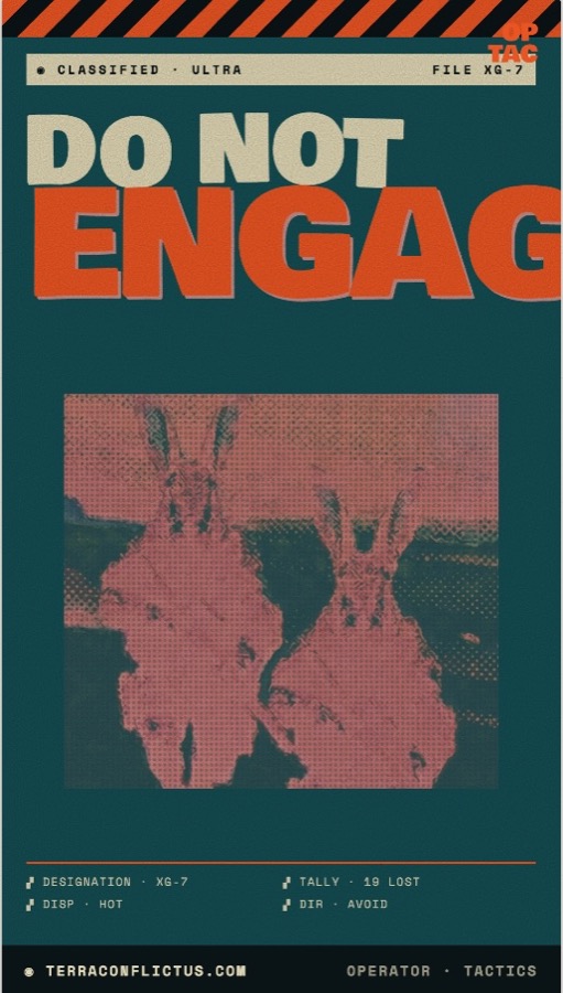 Distant target through scope optics — "do not engage" standing order intercept