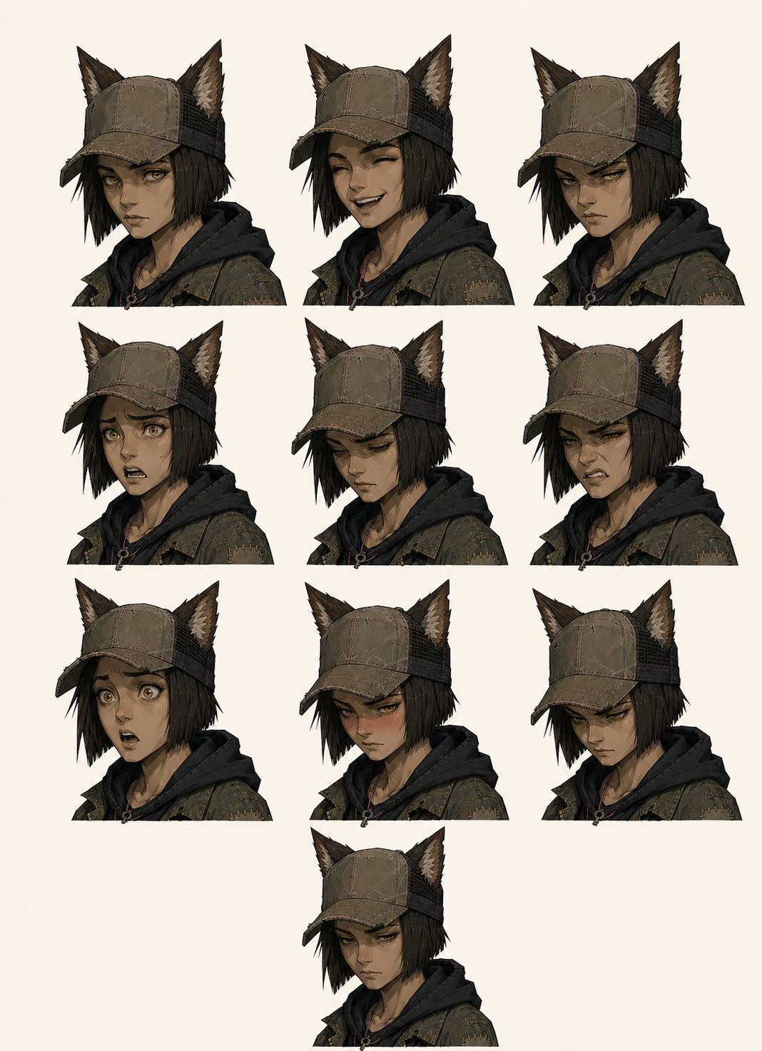 Danka expression sheet, approved: ten reads, and the anger gets quieter, not louder.