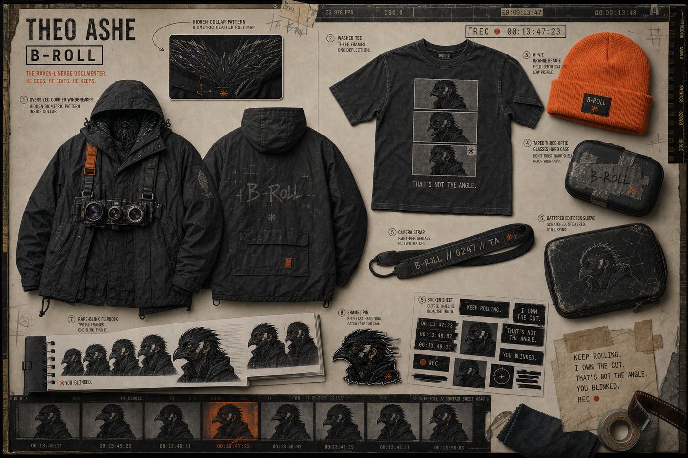 Merch board, Theo.
