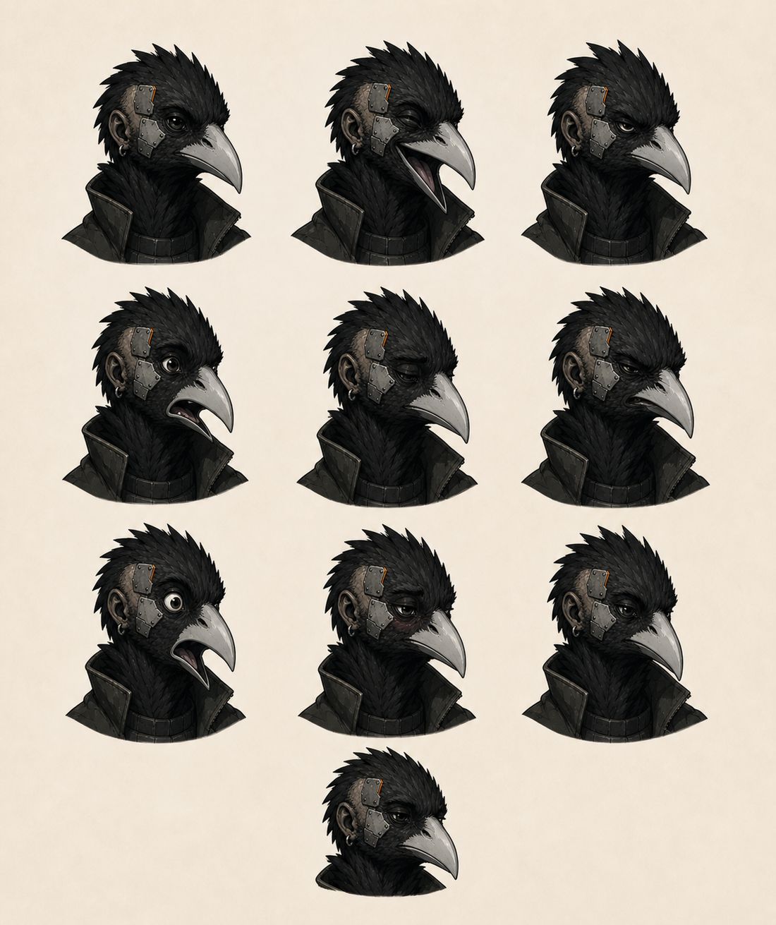 Theo Ashe — expression sheet